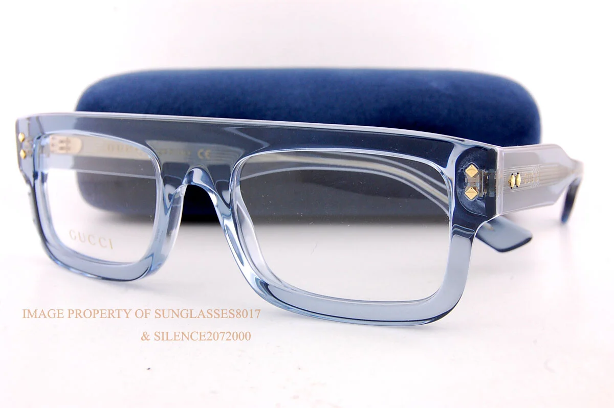 Brand New GUCCI Eyeglass Frames GG 1085/O 004 Light Blue For Men Women 52mm 1