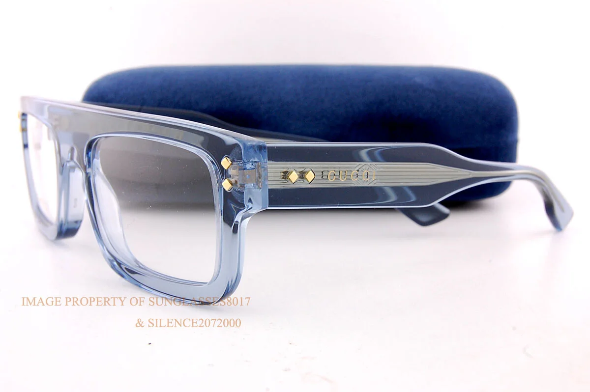 Brand New GUCCI Eyeglass Frames GG 1085/O 004 Light Blue For Men Women 52mm 3