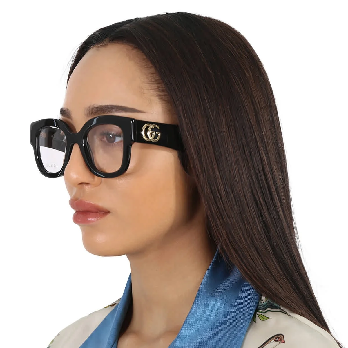 Gucci Eyeglasses Frames GG0470O 003 Shiny Blue Square Full Rim 56-17-140 3