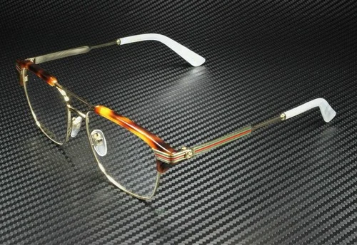 GUCCI GG0241O 001 Rectangular Square Gold Demo Lens 54 mm Men