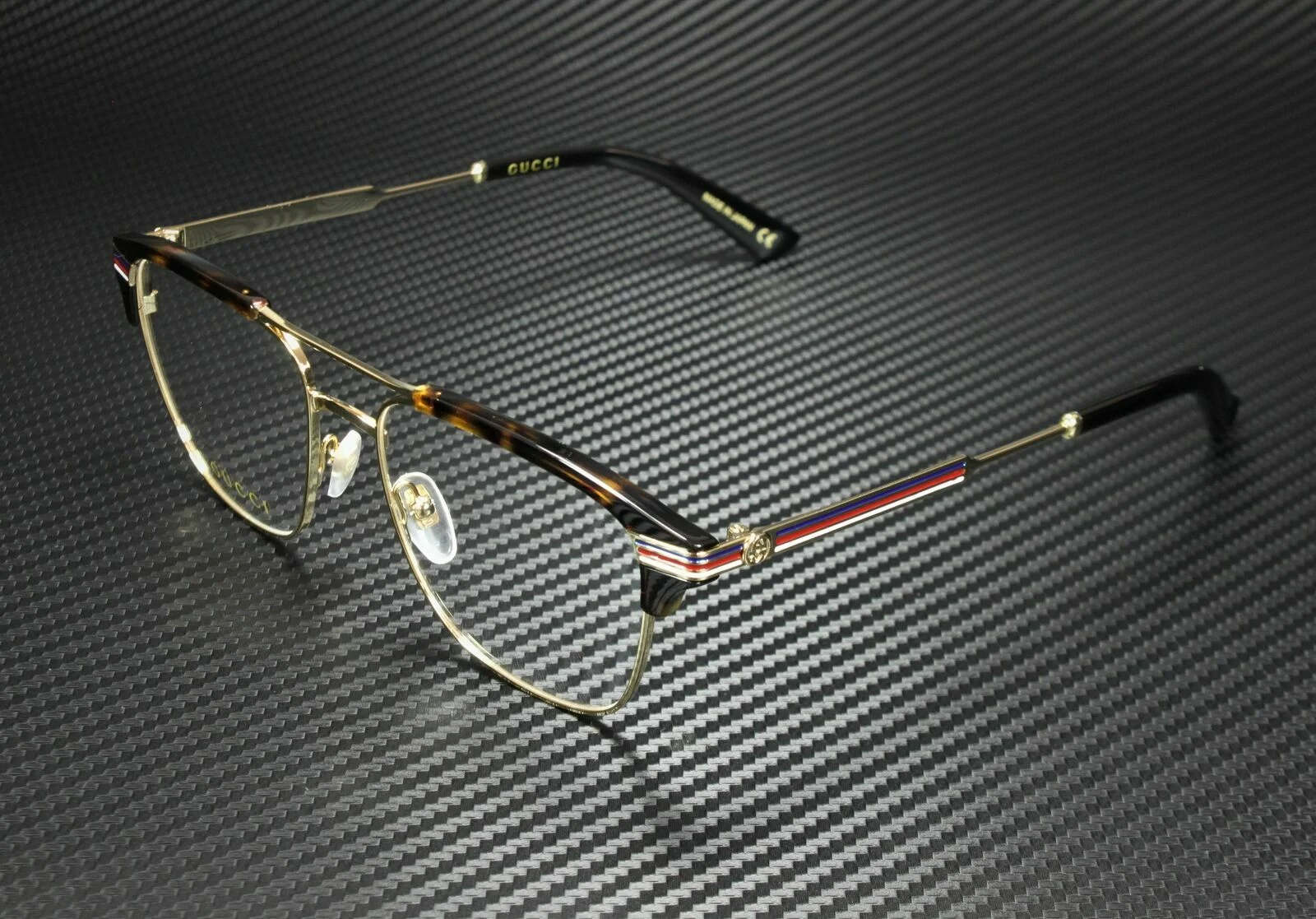 GUCCI GG0241O 003 Rectangular Square Gold Havana Men