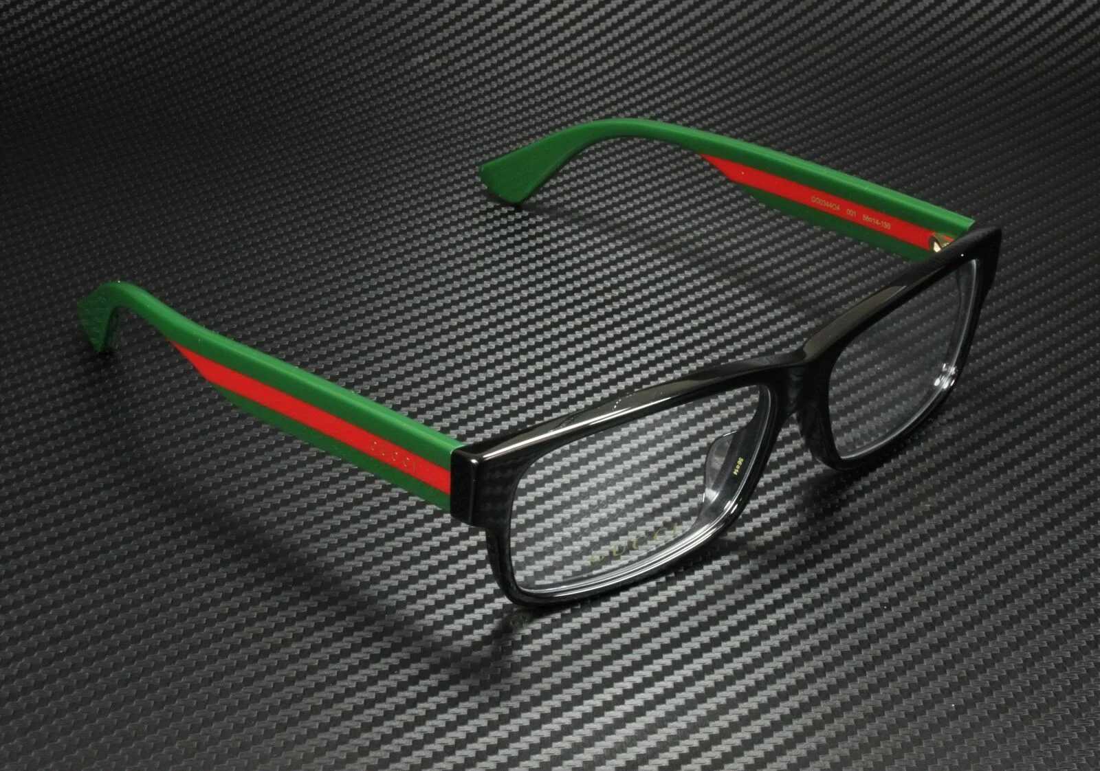 GUCCI GG0344OA 001 Rectangle Square Black Multicolor Men 3