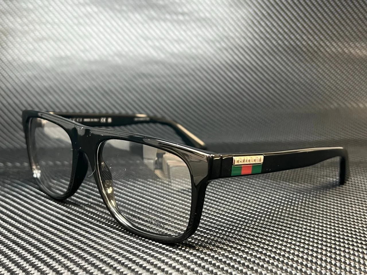 GUCCI GG0469O 001 Rectangular Black Shiny Black Demo Lens Men