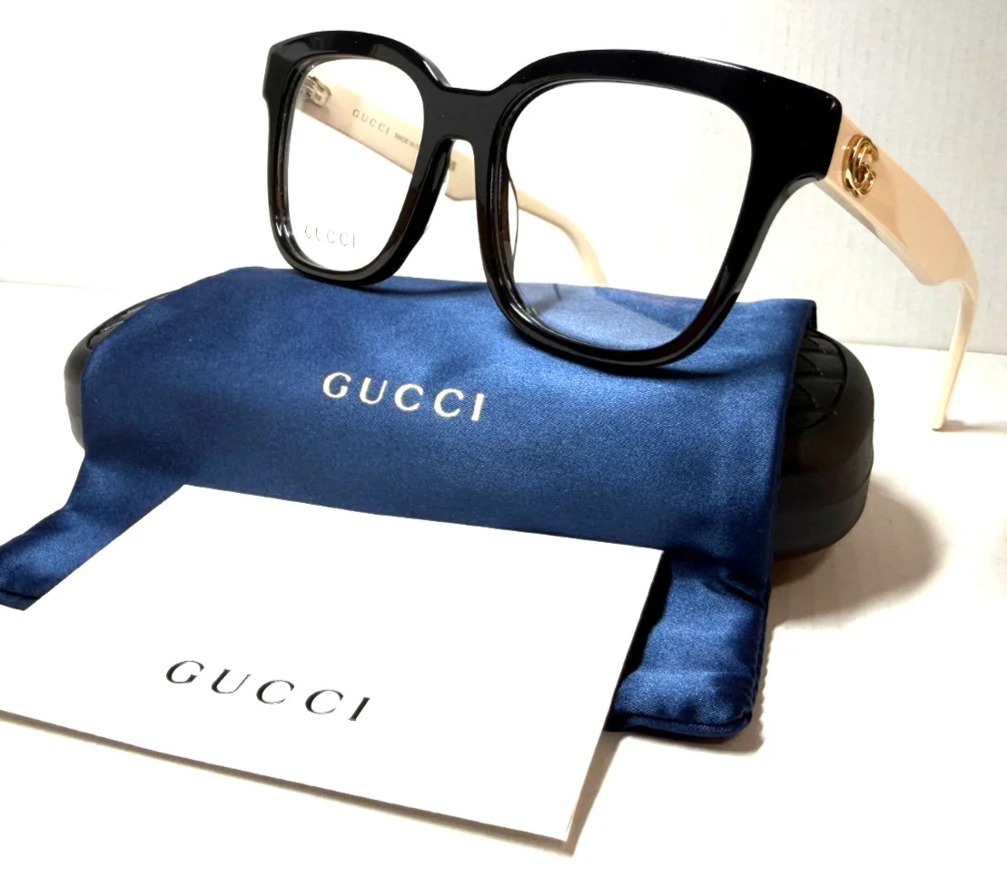 GUCCI GG0469O 001 Rectangular Black Shiny Black Demo Lens Men 2