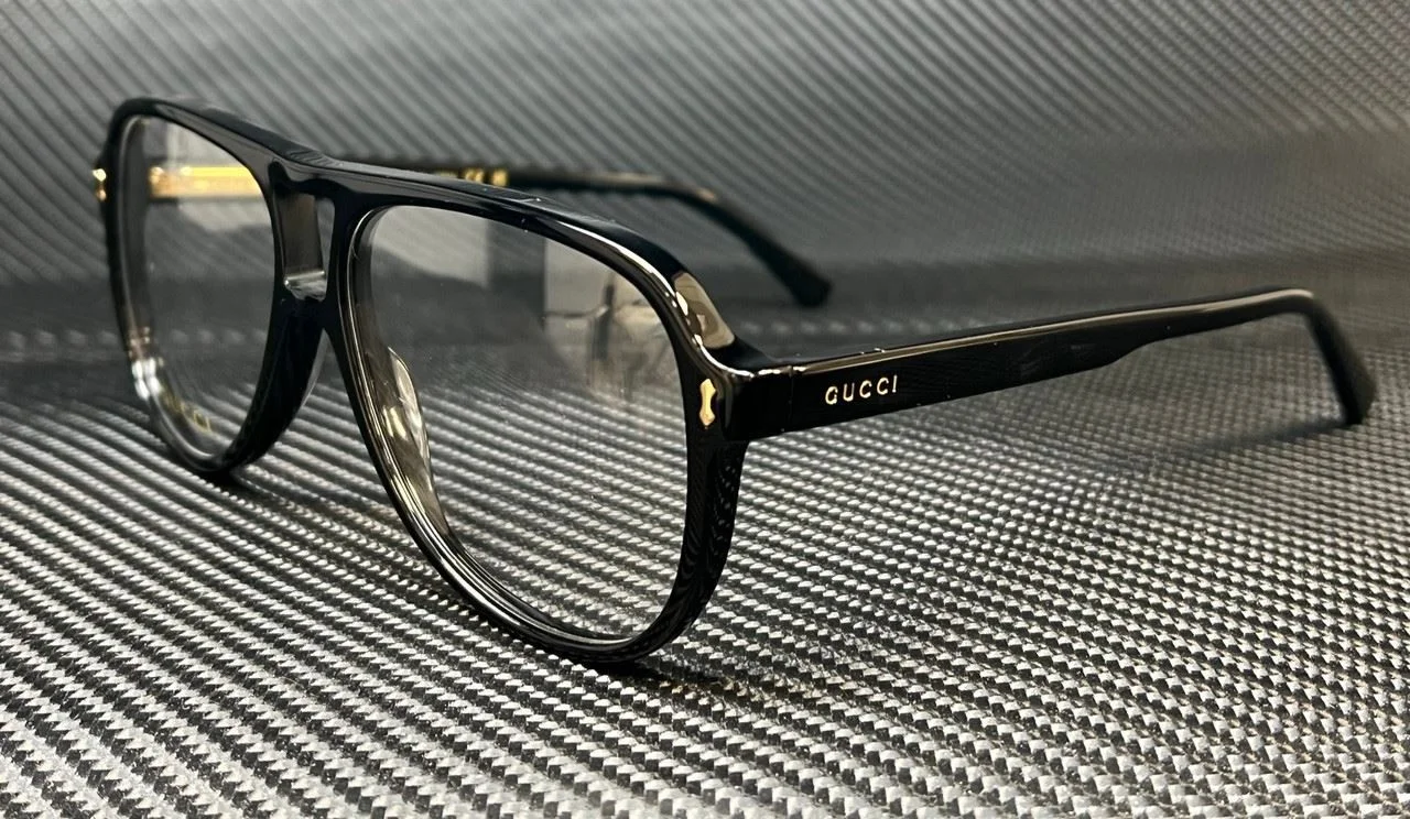 GUCCI GG0469O 001 Rectangular Black Shiny Black Demo Lens Men 3