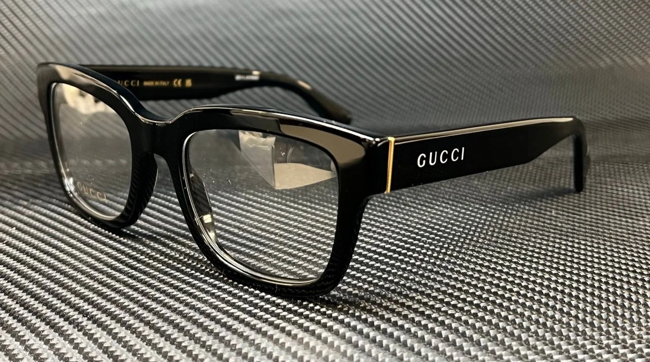 GUCCI GG0469O 001 Rectangular Black Shiny Black Demo Lens Men 4