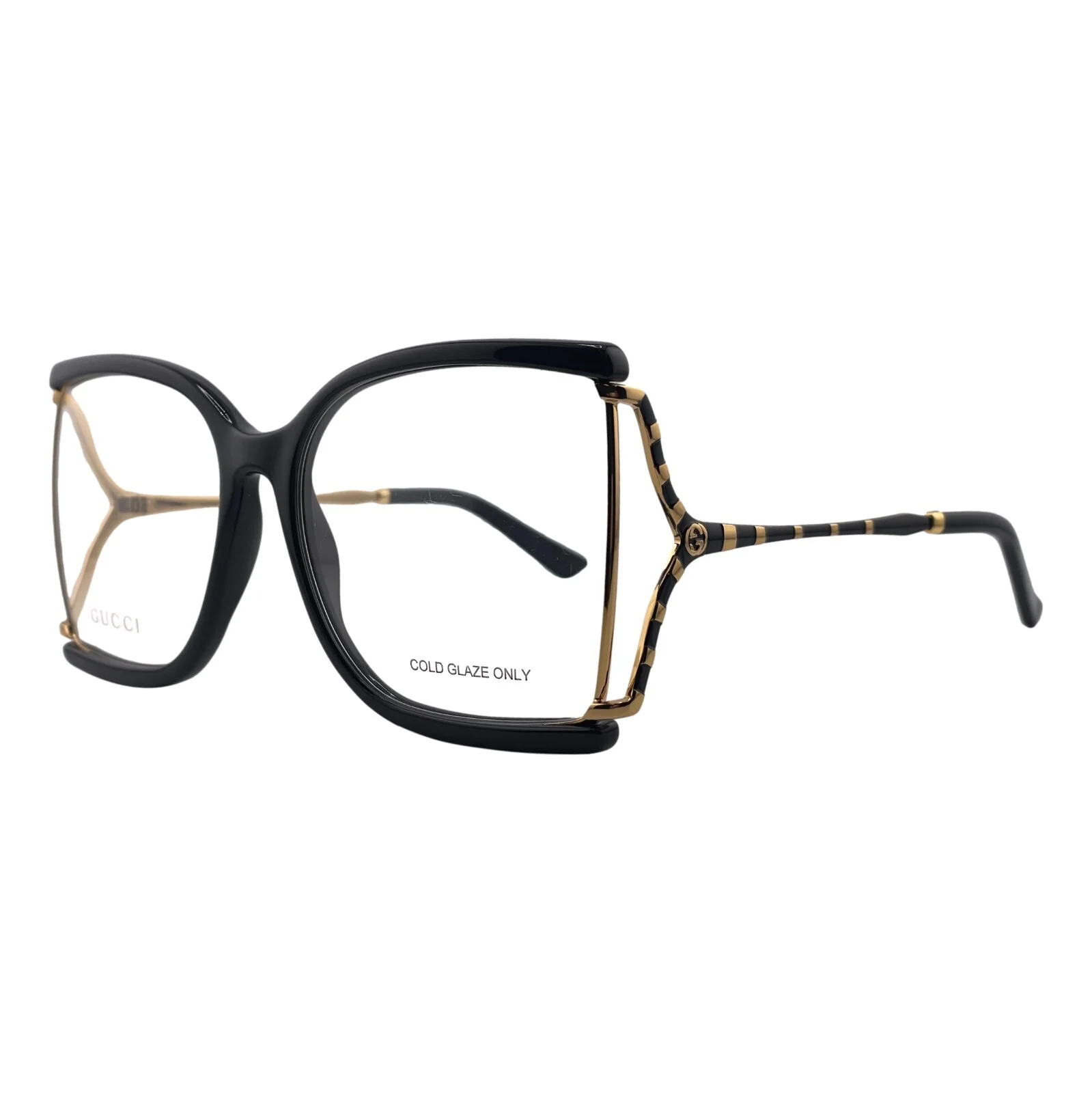 Gucci GG0592O Black & Gold Oversized Eyeglasses Frames 60mm 18mm 130mm