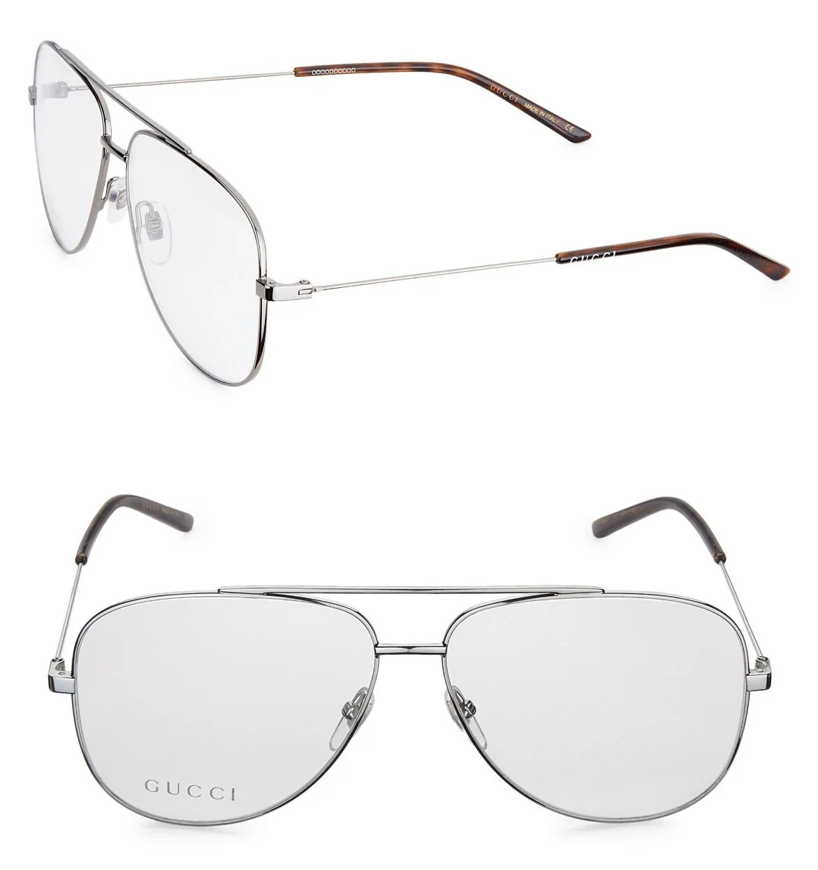 Gucci GG07450-002 Optical Gold Gold Transparent Eyeglasses 3