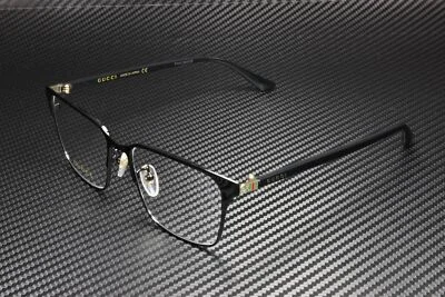 GUCCI GG0756OA 001 Rectangular Squared Black Shiny 56 mm Men