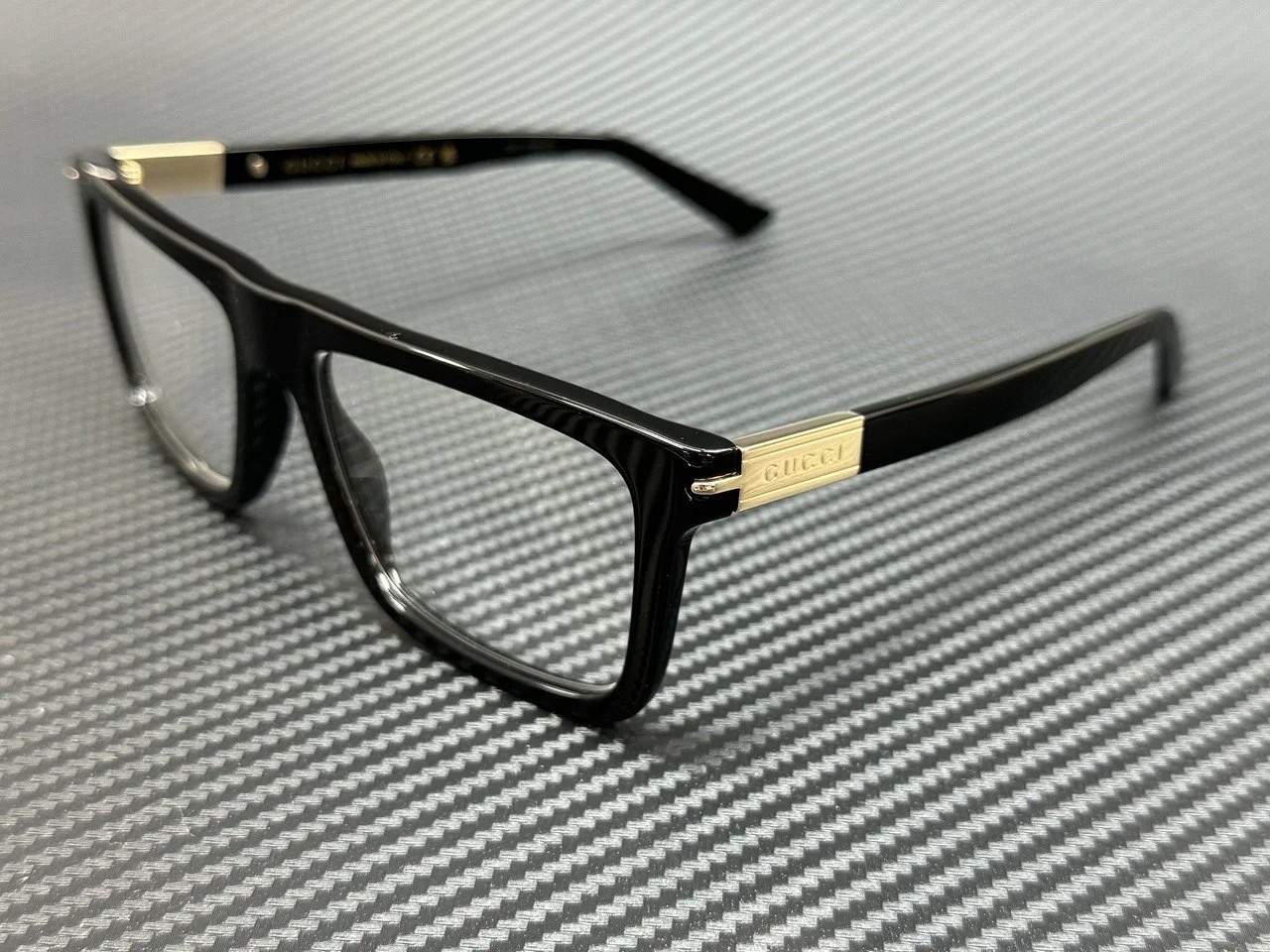 GUCCI GG0958O 004 POLISHED BLACK WITH GG GOLD AUTHENTIC EYEGLASSES FRAME 52-18 4