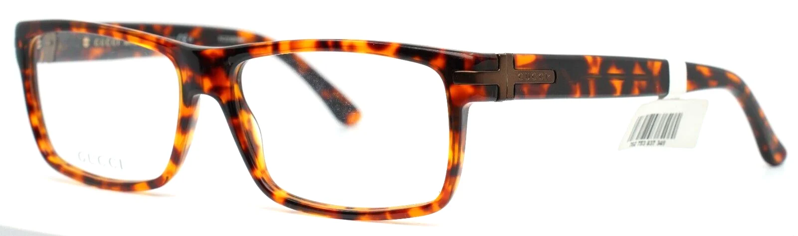 GUCCI GG1053 WR9 Unisex Brown Havana Rectangle Eyeglasses 55-15-140 B:36