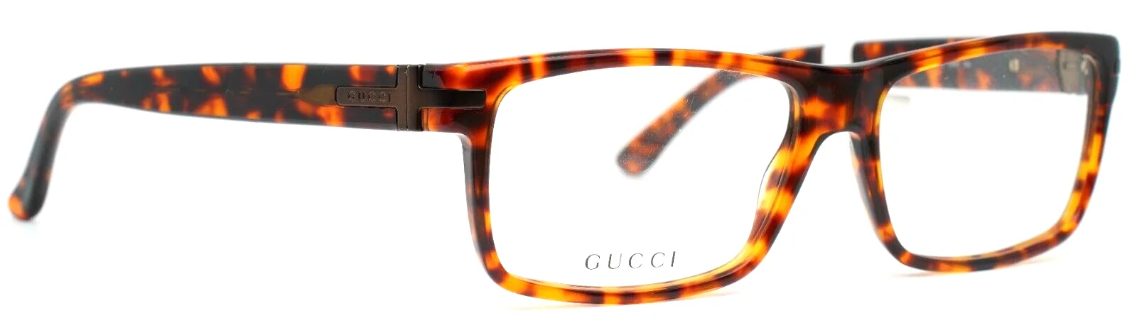 GUCCI GG1053 WR9 Unisex Brown Havana Rectangle Eyeglasses 55-15-140 B:36 3
