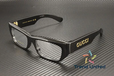 GUCCI GG1297O 001 Cat Eye Recycled Acetate Black Demo Lens 53mm Men