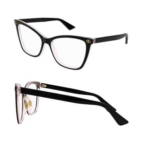 Gucci GG1817O Cat-Eye Shape Interlocking GG Logo Eyeglasses with Luxury Eyewear Kit