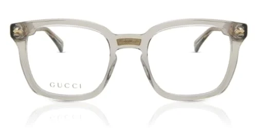 Gucci Rectangular Eyeglasses GG0184O 005 Transparent Gray 50mm 0184